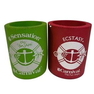 Vintage Carnival Cruise Lines Sensation Ecstasy Can Cooler Koozie Collectible